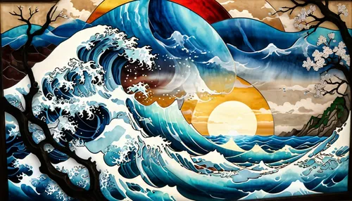 tidal wave,japanese wave,japanese waves,tsunami,japanese wave paper,god of the sea,poseidon,sea fantasy,big wave,sea landscape,sea god,sea storm,ocean waves,the wind from the sea,motif,surrealism,rogu