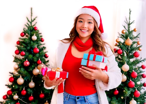 candy canes,brunette with gift,santapaola,christmasbackground,red gift,christmas background,christmas woman,bell and candy cane,christmas scent,handing out christmas presents,colleen,caroling,christmas carols,commercial,commercialism,retro christmas girl,gifts under the tee,christmas trailer,jingle bells,christmas jingle,Illustration,Japanese style,Japanese Style 01