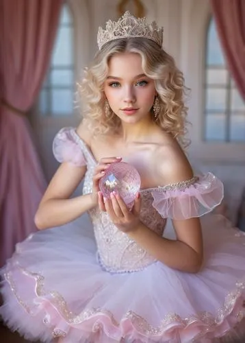 crystal ball-photography,fairy tale character,peignoir,fairy queen,little girl fairy,crystal ball,cinderella,princesse,white rose snow queen,principessa,cendrillon,rosa 'the fairy,female doll,fairy,fairy tale,quinceanera,crinoline,doll dress,tulle,faery,Illustration,Children,Children 06