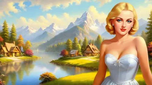 cartoon video game background,the blonde in the river,scummvm,landscape background,heidi country,marylyn monroe - female