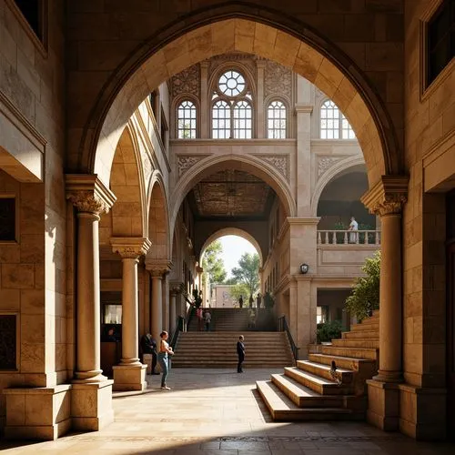 the hassan ii mosque,university al-azhar,hassan 2 mosque,umayyad palace,stanford university,king abdullah i mosque,al nahyan grand mosque,umayyad,sultan ahmet mosque,qasr al watan,qasr amra,sursock,monastery israel,arcaded,peristyle,cloisters,mezquita,celsus library,archways,alabaster mosque