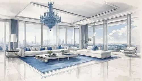 penthouses,luxury home interior,sky apartment,blue room,renderings,dining room,breakfast room,living room,modern living room,livingroom,great room,luxury property,interior modern design,sunroom,apartment lounge,interior design,blueprint,skyloft,arcona,sitting room,Unique,Design,Blueprint