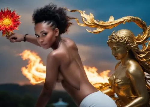 oshun,auriongold,baoshun,rih,orishas,olympic flame