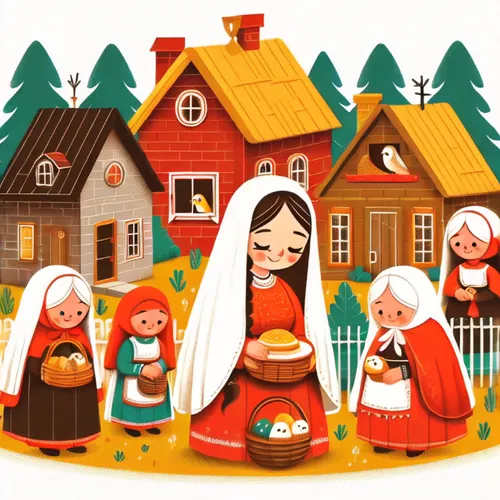 little red riding hood,christmas dolls,red riding hood,christmas crib figures,christmas scene,carolers,christmas stickers,santa clauses,santons,carol singers,halloween illustration,christmas icons,mat