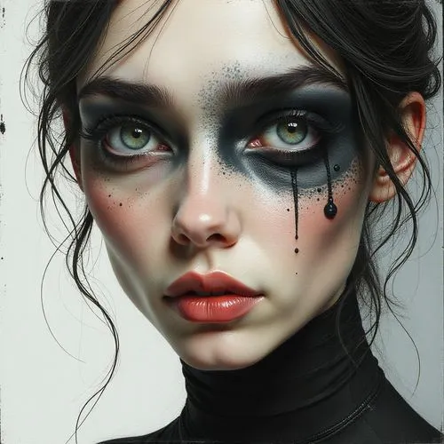 rankin,black swan,neon makeup,jingna,face paint,vinoodh