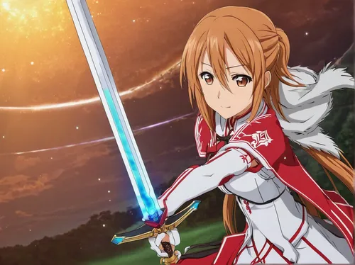 Pin by Joud on Asuna Yuuki (With images) Sword art,red saber,sword lily,swordswoman,king sword,lily of the field,sidonia,archery,flag staff,javelin,javelin throw,sword fighting,excalibur,water-the swo