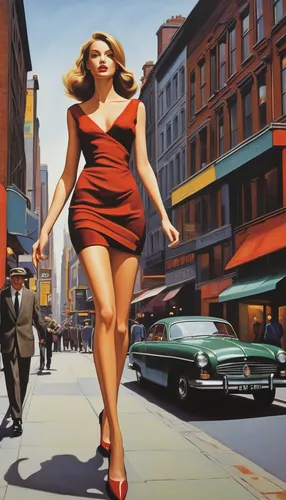 man in red dress,retro women,50's style,retro pin up girls,retro woman,vintage art,fifties,pin-up girls,retro pin up girl,cigarette girl,pin-up girl,pin ups,model years 1960-63,woman walking,valentine day's pin up,marylyn monroe - female,ann margarett-hollywood,pin up girl,connie stevens - female,pin up girls,Art,Artistic Painting,Artistic Painting 33