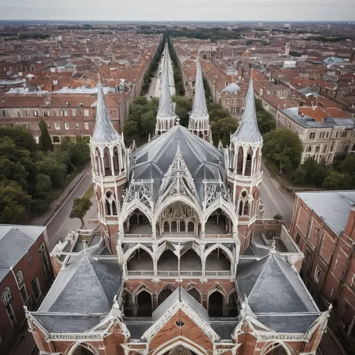 lübeck,collegiate basilica,tilt shift,delft,groningen,new-ulm,oxford,utrecht,ulm,bremen,view from above,view from the roof,amiens,hasselt,bruges,riga,nidaros cathedral,drone view,belgium,aerial view,Photography,Documentary Photography,Documentary Photography 04