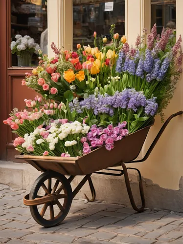 flower cart,flower car,flower basket,wooden carriage,floral bike,flowers in basket,flowers in wheel barrel,flower delivery,wooden cart,baby carriage,blue pushcart,flower box,luggage cart,carriage,flowerbox,basket with flowers,horse-drawn carriage,flower stand,straw cart,flower boxes,Art,Classical Oil Painting,Classical Oil Painting 24