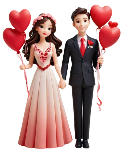 Valentine's Day couple, romantic atmosphere, holding hands, kissing, red roses, heart-shaped balloons, white doves, soft pink lighting, warm color tone, shallow depth of field, 3/4 composition, cinema