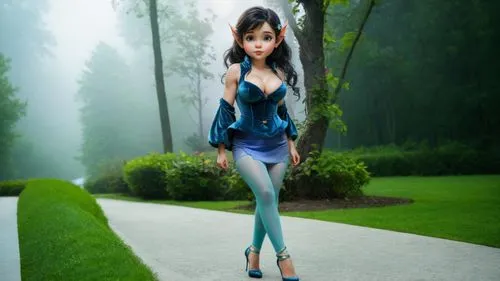 blue enchantress,cortana,photoshop manipulation,anime 3d,qixi,3d fantasy