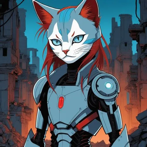 korin,cat warrior,liara,eqecat,mewshaw,firecat,Illustration,American Style,American Style 09