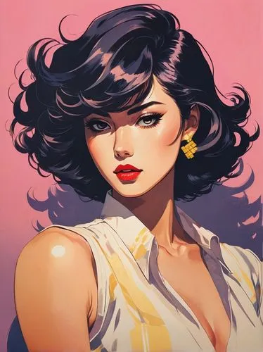 fujiko,kawakami,eldena,shimei,retro woman,retro girl,esmeralda,selina,retro women,diana,rumiko,contessa,leone,takemi,asami,overpainting,catherine,marinette,kommuna,faye,Illustration,Japanese style,Japanese Style 06