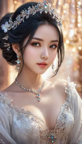 oriental princess,noblewoman,diaochan,fairy tale character,jinling,jingqian,hanfu,hanbok,noblewomen,daiyu,xueying,yunwen,qianwen,kunqu,yufeng,fantasy portrait,jianyin,shijie,yunxia,white rose snow queen,Photography,General,Realistic