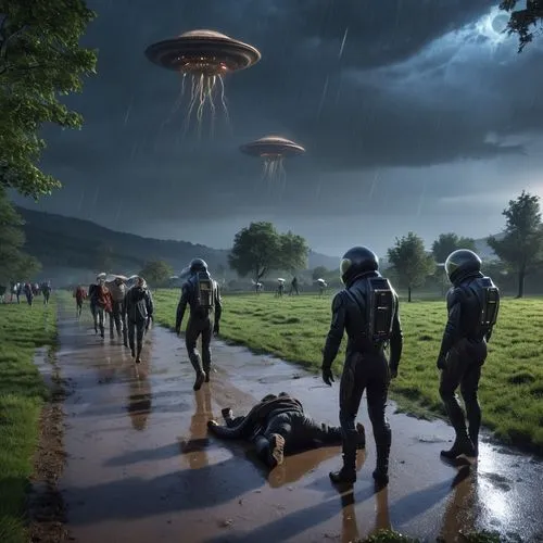 ufos,alien invasion,sci fiction illustration,ufo intercept,ufo,cg artwork,concept art,extraterrestrial life,aliens,science-fiction,alien world,arrival,abduction,science fiction,sci fi,invasion,colony,sci-fi,sci - fi,game art,Photography,General,Realistic