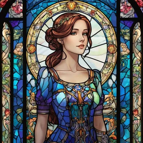 stained glass,stained glass window,triss,princess anna,art nouveau frame,stained glass windows,Unique,Paper Cuts,Paper Cuts 08