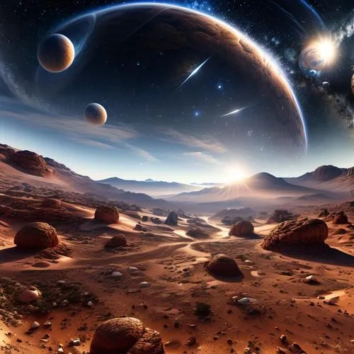 alien planet,exoplanets,barsoom,alien world,space art,galaxias