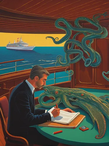 ocean liner,panamax,boardroom,queen mary 2,arnold maersk,arthur maersk,ss rotterdam,seafarer,shipping industry,board room,sea fantasy,meticulous painting,matruschka,sci fiction illustration,financial world,business world,cruise ship,costa concordia,thames trader,seafaring,Conceptual Art,Daily,Daily 29