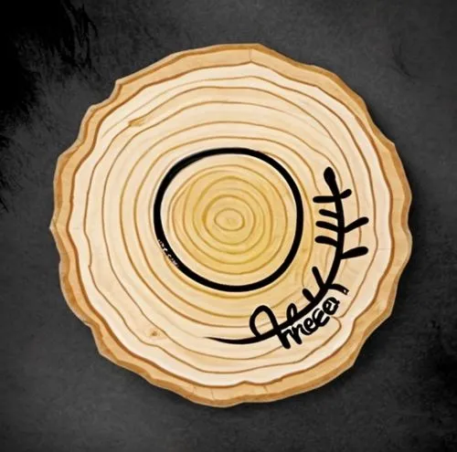 dendrochronology,chakram,chopping board,wooden plate,woodburning,chilkat,sigil,cheese wheel,slashed circle,greek in a circle,circle around tree,planchette,rykodisc,hastur,chakri,ichthus,wood backgroun