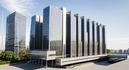 coomercial building with swimming pools and alicobond exteriorly,hongdan center,glass facade,costanera center,office buildings,umeda,chongqing,tianjin,glass facades,shenyang,zhengzhou,metal cladding,i