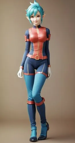 3d figure,kotobukiya,mini figuka,bulma,3d model,aqua,Unique,3D,3D Character