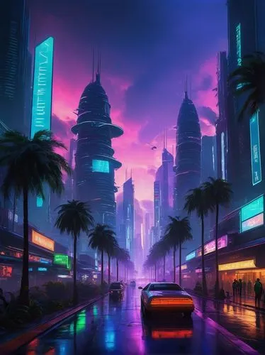 futuristic landscape,shanghai,cyberpunk,cityscape,fantasy city,dubai,colorful city,hong kong,doha,bangkok,harbour city,futuristic,kuala lumpur,singapore,kowloon,world digital painting,jakarta,evening city,dusk background,miami,Illustration,Realistic Fantasy,Realistic Fantasy 33