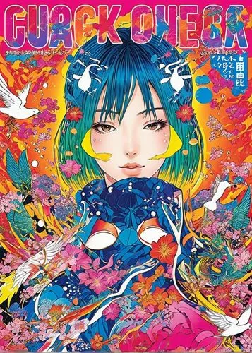 the cover of an anime book with a woman in colorful clothing,gutbucket,guan,gouzenko,gurita,gukasian,gullick,tsuneo,gioura,guruma,gueckedou,gundeck,guro,guava,cuproxena,guaiac,puroresu,guotao,gura,bul