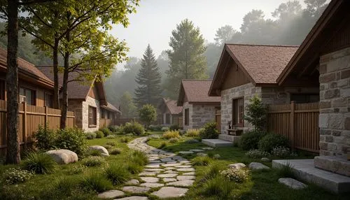 riftwar,riverwood,alpine village,cryengine,mountain settlement,netherwood,streamwood,oakhurst,sansar,cottages,wooden houses,mountain village,whorwood,knight village,render,rivendell,townsite,home landscape,millstream,shire