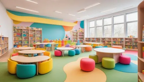 children's interior,children's room,kidspace,school design,bibliotheek,bookbuilding,bibliothek,playrooms,libraries,prekindergarten,kindercare,nursery,bibliotheque,kids room,bookshelves,carrels,kindergartens,kindergarten,reading room,library,Conceptual Art,Oil color,Oil Color 03