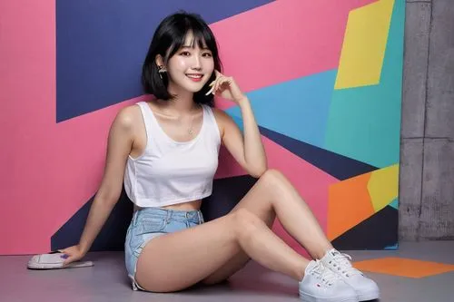 momo,japanese idol,gravure idol,colorful background,pink background,portrait background,seo,color background,yellow background,maimi fl,background colorful,colorful,phuquy,beautiful legs,cardboard background,jeans background,pi mai,cross-legged,legs crossed,foot model,Illustration,Vector,Vector 07