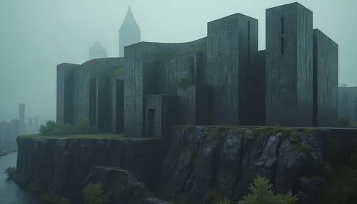 ancient city,arcology,imperial shores,futuristic landscape,monoliths,unbuilt,tirith,riftwar,monolithic,osgiliath,skylands,forteresse,widsith,peter-pavel's fortress,myst,stronghold,industrial ruin,castle of the corvin,citadel,cardassia,Photography,General,Realistic