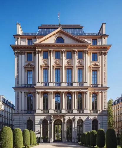 the building with many windows has many trees,ritzau,cassation,french building,palladianism,hôtel des invalides,europe palace,Photography,General,Realistic