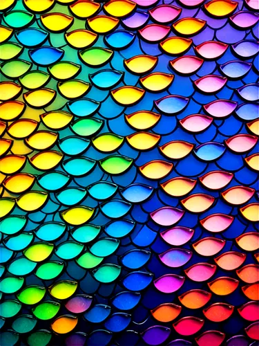 Fish scales, shiny, iridescent, rainbow colors, intricate patterns, smooth texture, reflective surface, detailed fins, aquatic environment, close-up shot, soft focus, warm lighting, high contrast, cin