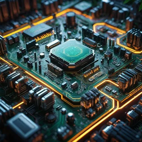 circuit board,pcb,tilt shift,motherboard,mother board,computer chip,Photography,General,Sci-Fi