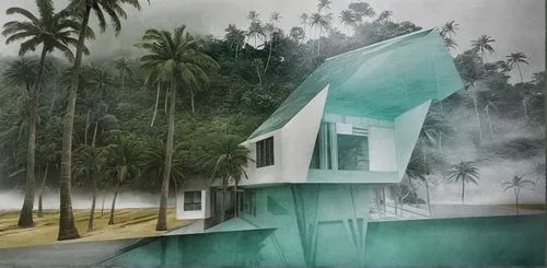 tropical house,fordlandia,house in the forest,house with lake,inverted cottage,dreamhouse,beach house,lonely house,beachhouse,subtropics,foreclosure,home landscape,foreclosed,stilt house,forest house,