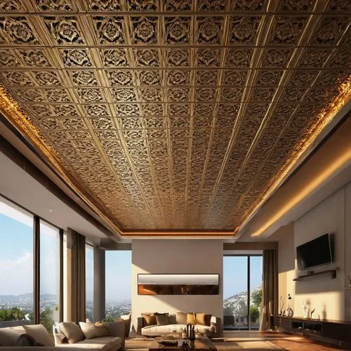 design ceiling kenaf irani,stucco ceiling,coffered,amanresorts,moroccan pattern,ceiling construction,concrete ceiling,luxury home interior,ceilings,ceiling light,ceiling lighting,ornate room,gold stuc