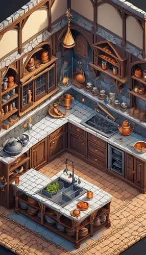 tile kitchen,tavern,big kitchen,kitchen,bakery,victorian kitchen,chefs kitchen,the kitchen,kitchen design,kitchen shop,kitchen interior,vintage kitchen,modern kitchen,pastry shop,cookery,bistro,wine tavern,knife kitchen,masonry oven,alpine restaurant,Unique,3D,Isometric