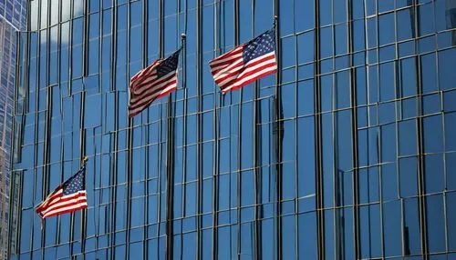 Modern skyscraper, United States, New York City, Manhattan, steel structure, glass façade, sleek lines, urban landscape, cityscape, metropolitan area, busy streets, yellow taxi cabs, pedestrian traffi