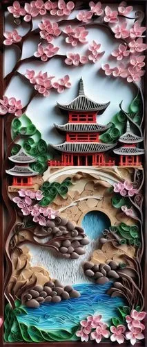 oriental painting,japanese art,hiroshige,cool woodblock images,imagawa,xiaojin,myojin,jigoku,muramasa,utagawa,ukiyoe,chiyonofuji,khokhloma painting,matsumoto castle,daojin,wuyuan,sanshui,kimono fabric,shuyuan,yamatai,Unique,Paper Cuts,Paper Cuts 09