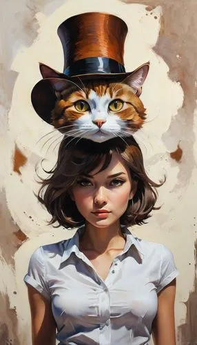 hatter,cat sparrow,welin,blacksad,two cats,viveros,alice in wonderland,pintura,cat look,familiars,milliner,cat lovers,felines,copycatting,fables,surrealist,catell,bioshock,macavity,ilustrado,Photography,Documentary Photography,Documentary Photography 14