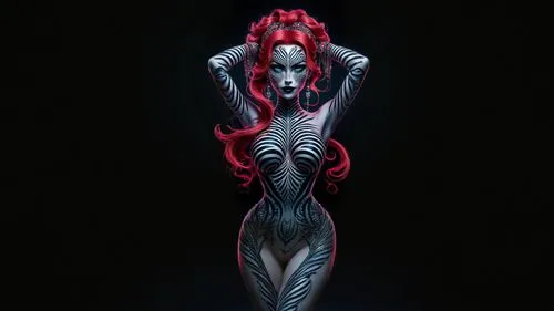 darth talon,bodypaint,demona,bloodrayne,bodypainting,body painting,madelyne,neon body painting,countess,witchblade,demoness,mystique,villainess,vampira,derivable,voodoo woman,lilith,black widow,abaddon,vampire woman