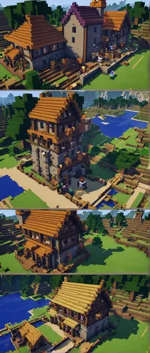 korean folk village,rice terrace,wooden houses,villages,mountain village,yamada's rice fields,wooden construction,ancient buildings,development concept,farmlands,mud village,factories,traditional village,alpine village,heavy construction,barns,mountain settlement,farm set,farms,farmstead,Unique,Pixel,Pixel 03