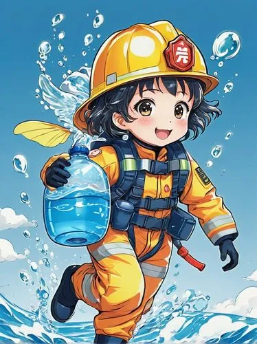 fire fighting water,fire fighting water supply,firefighter,volunteer firefighter,woman fire fighter,yanmei,water supply fire department,himawari,pfd,firehose,fire fighting,fire fighter,fireforce,fire hose,rescue workers,hydrologist,firefighting,firefighters,kawakami,rescue service,Illustration,Japanese style,Japanese Style 04