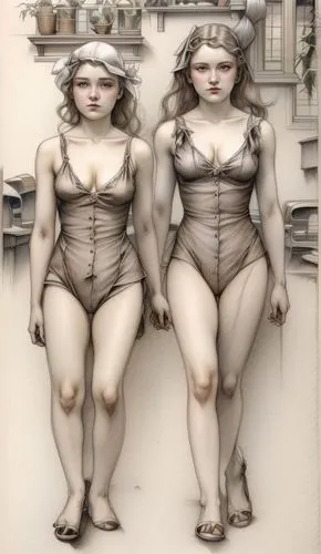 porcelain dolls,the three graces,joint dolls,mirror image,mannequins,porcelaine,gemini,dualism,image manipulation,secret garden of venus,white figures,sewing pattern girls,fractalius,meridians,parallel worlds,two girls,illusion,mirrored,surrealism,photomontage