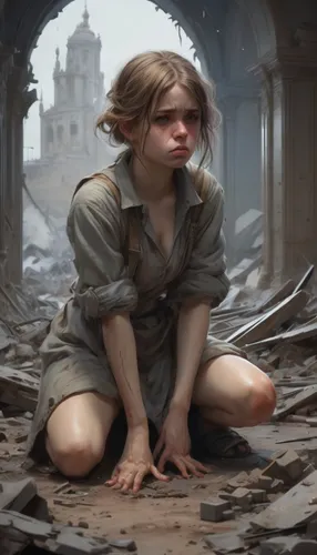 girl with a wheel,rapunzel,girl in a historic way,girl sitting,lost in war,lara,woman at the well,girl with cloth,ruin,girl praying,children of war,cg artwork,girl with bread-and-butter,game illustration,child crying,fae,worried girl,artemisia,game art,nora