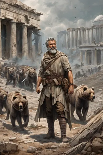 rome 2,ancient rome,roman history,roman ancient,ancient greek temple,thracian,athenian,germanic tribes,nordic bear,bear guardian,barbarian,2nd century,the parthenon,hellas,gladiator,parthenon,sparta,east-european shepherd,athens,greek,Art,Classical Oil Painting,Classical Oil Painting 02