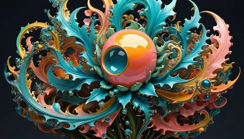 peacock,fairy peacock,coral guardian,peacocks carnation,png sculpture,peacock eye,floral ornament,ornamental bird,an ornamental bird,mandelbulb,fractalius,nautilus,cinema 4d,coral swirl,vase,crystal egg,yolk flower,scrap sculpture,celestial chrysanthemum,glass ornament,Illustration,Realistic Fantasy,Realistic Fantasy 39