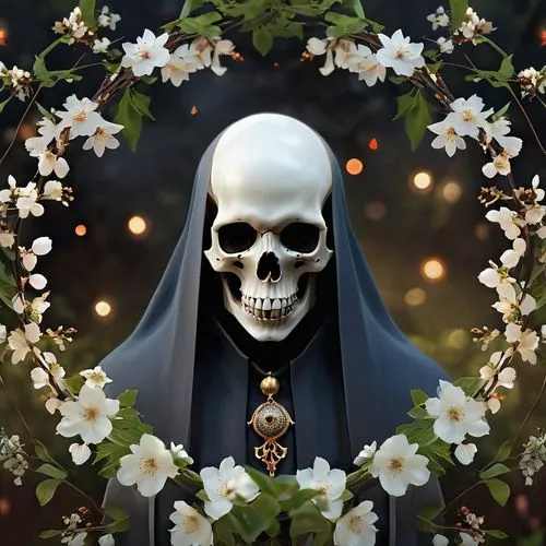 floral skull,day of the dead frame,dead bride,boho skull,memento mori,death god