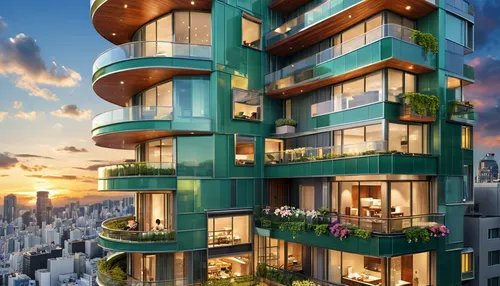 sky apartment,residential tower,penthouse apartment,balconies,condominium,modern architecture,block balcony,futuristic architecture,jewelry（architecture）,cube stilt houses,mixed-use,urban towers,high-rise building,apartment block,apartment building,high rise,an apartment,bulding,apartments,skyscapers,Unique,Design,Sticker