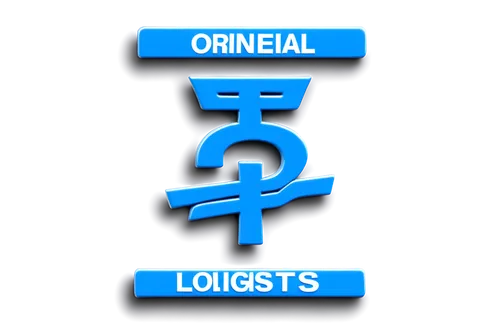 Oriental Logistics logo, blue and white color scheme, bold font, stylized Chinese character "Li", modern design, metallic texture, reflective surface, 3D rendering, dramatic lighting, close-up shot, c